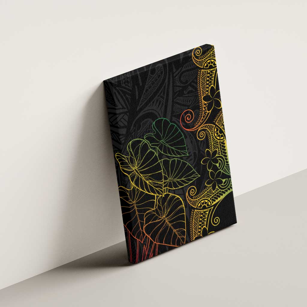 Aloha Hawaii Kalo Canvas Wall Art Reggae Taro Polynesian Pattern - Polynesian Pride