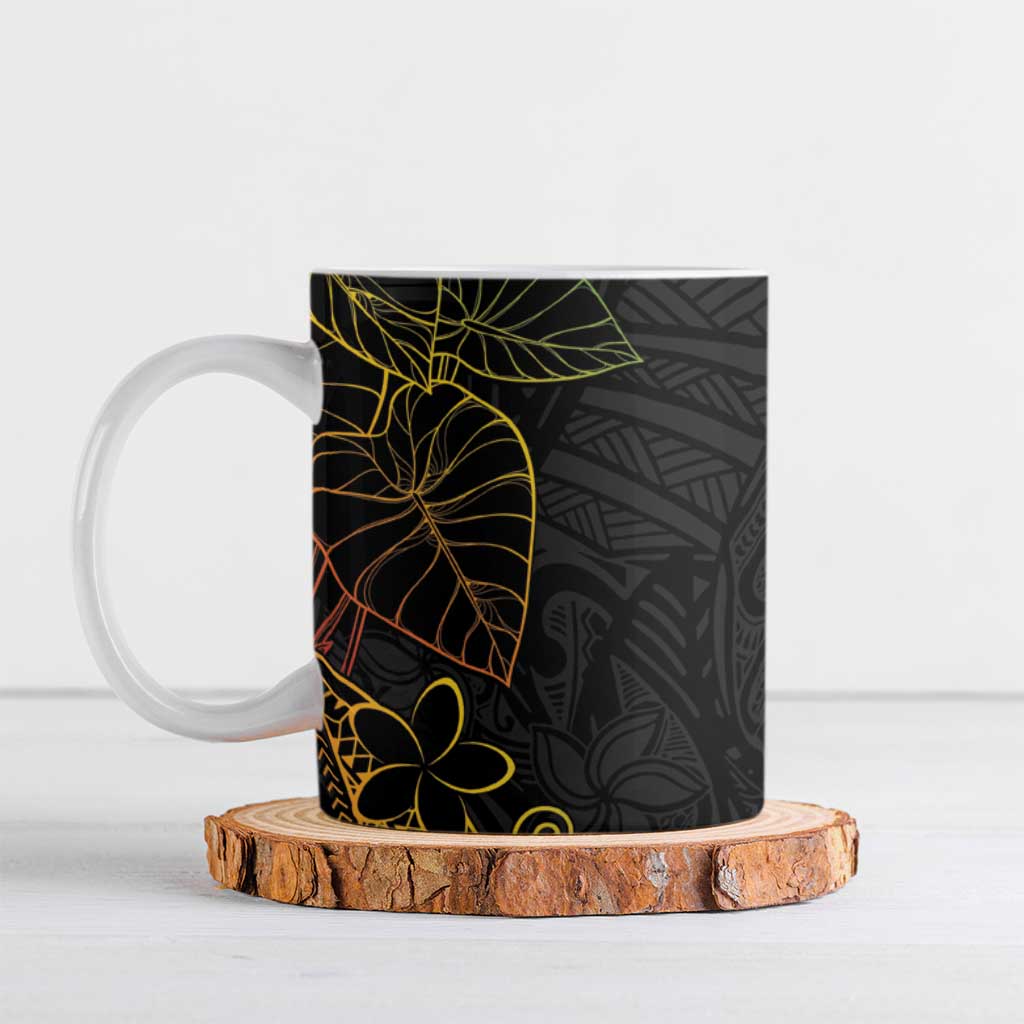 Aloha Hawaii Kalo Ceramic Mug Reggae Taro Polynesian Pattern LT14 Black - Polynesian Pride