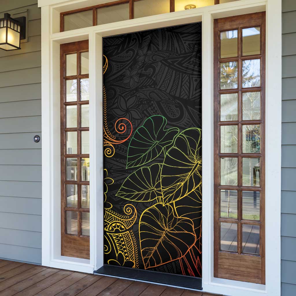 Aloha Hawaii Kalo Door Cover Reggae Taro Polynesian Pattern LT14 - Polynesian Pride