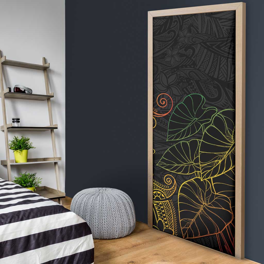 Aloha Hawaii Kalo Door Cover Reggae Taro Polynesian Pattern LT14 - Polynesian Pride