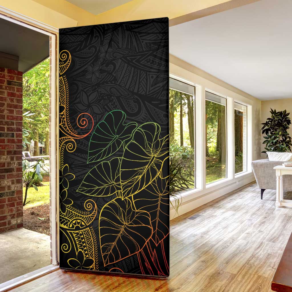 Aloha Hawaii Kalo Door Cover Reggae Taro Polynesian Pattern LT14 - Polynesian Pride