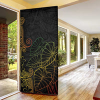 Aloha Hawaii Kalo Door Cover Reggae Taro Polynesian Pattern LT14 - Polynesian Pride
