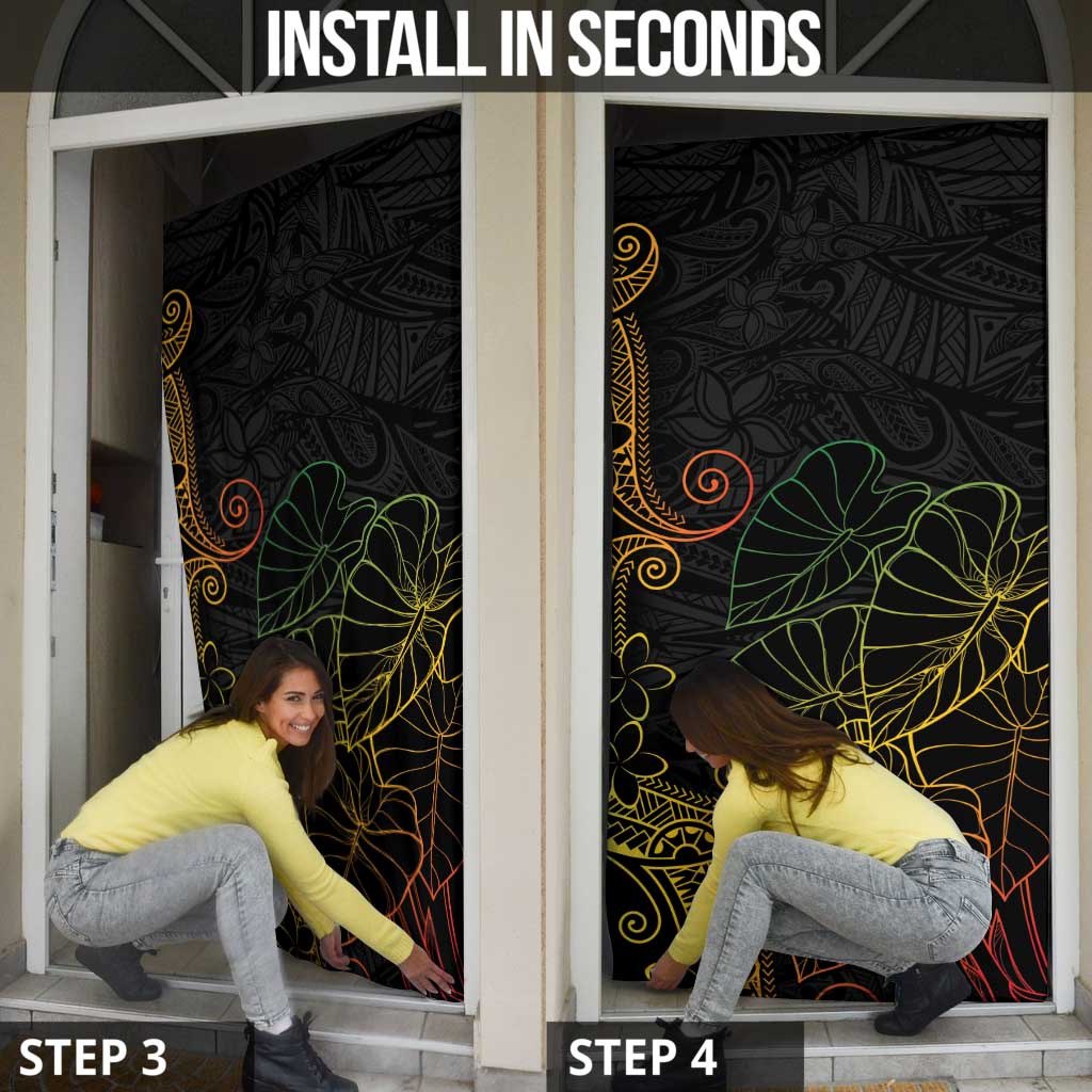 Aloha Hawaii Kalo Door Cover Reggae Taro Polynesian Pattern LT14 - Polynesian Pride