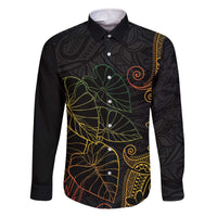 Aloha Hawaii Kalo Family Matching Off The Shoulder Long Sleeve Dress and Hawaiian Shirt Reggae Taro Polynesian Pattern - Polynesian Pride