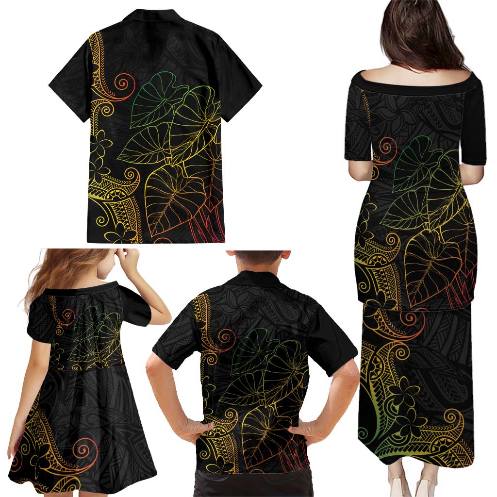 Aloha Hawaii Kalo Family Matching Puletasi and Hawaiian Shirt Reggae Taro Polynesian Pattern LT14 - Polynesian Pride