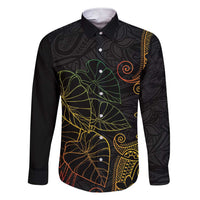 Aloha Hawaii Kalo Family Matching Short Sleeve Bodycon Dress and Hawaiian Shirt Reggae Taro Polynesian Pattern - Polynesian Pride