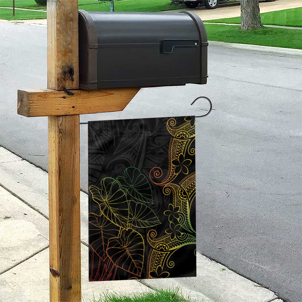 Aloha Hawaii Kalo Garden Flag Reggae Taro Polynesian Pattern - Polynesian Pride