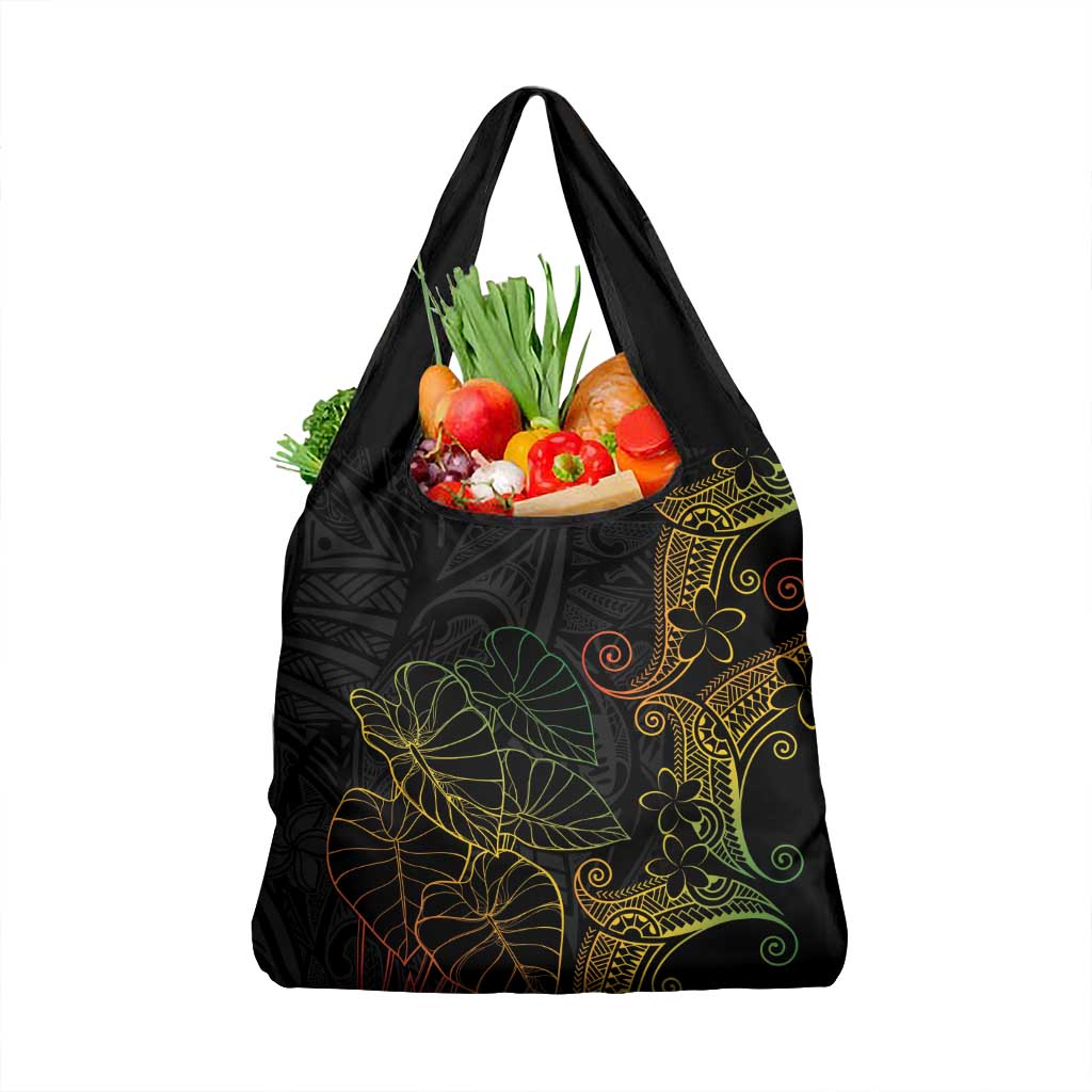 Aloha Hawaii Kalo Grocery Bag Reggae Taro Polynesian Pattern - Polynesian Pride