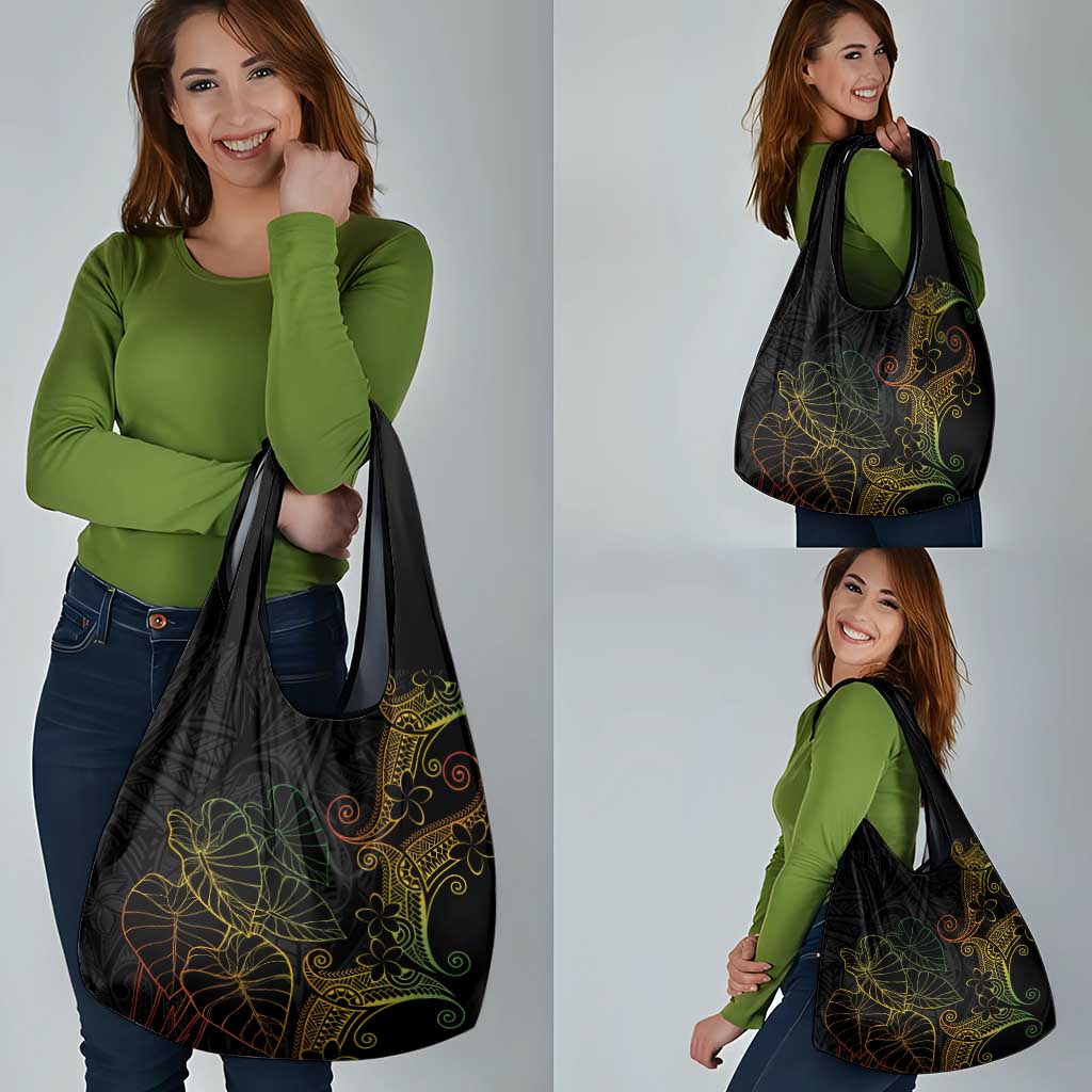 Aloha Hawaii Kalo Grocery Bag Reggae Taro Polynesian Pattern - Polynesian Pride