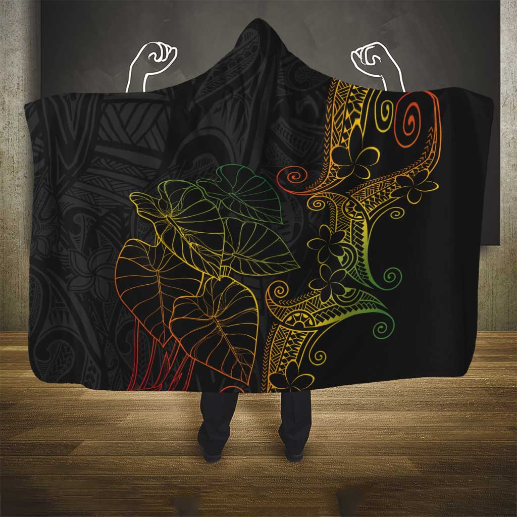 Aloha Hawaii Kalo Hooded Blanket Reggae Taro Polynesian Pattern LT14 - Polynesian Pride