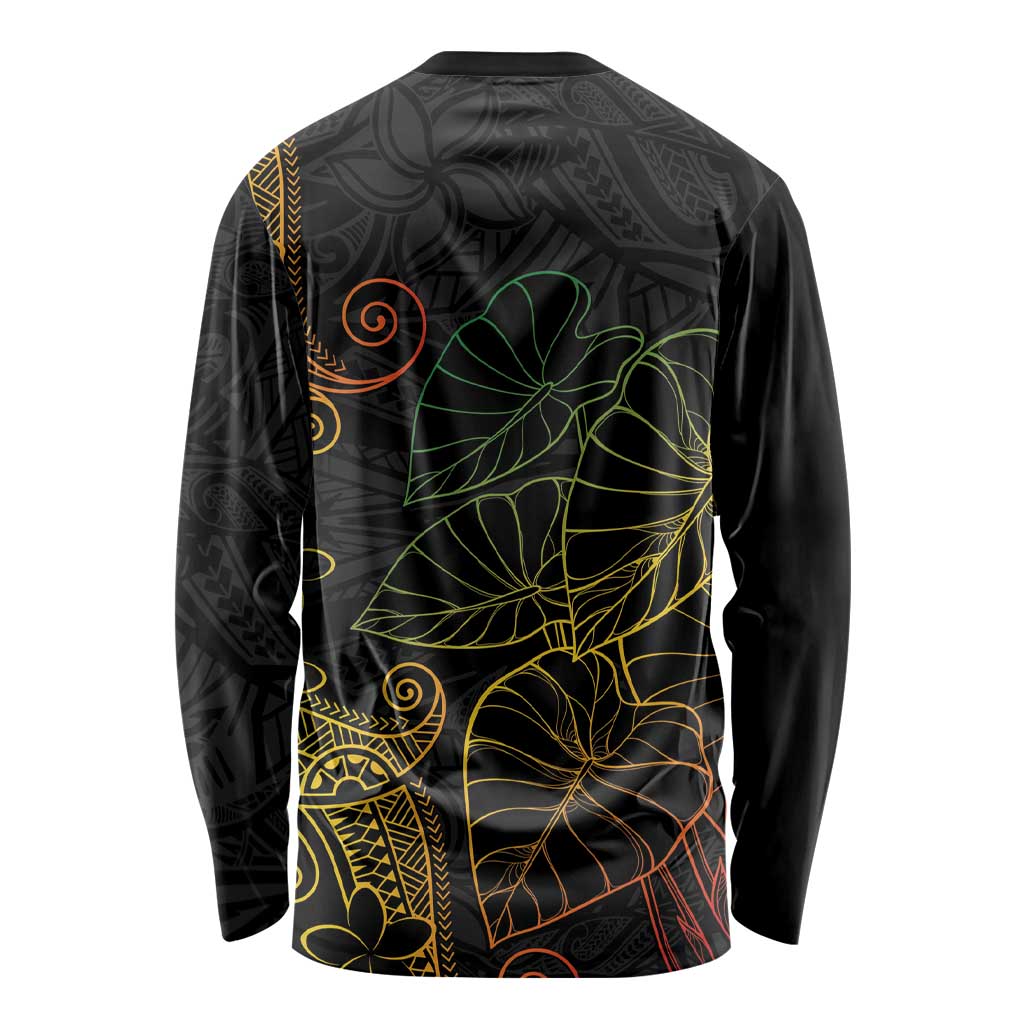 Aloha Hawaii Kalo Long Sleeve Shirt Reggae Taro Polynesian Pattern LT14 - Polynesian Pride