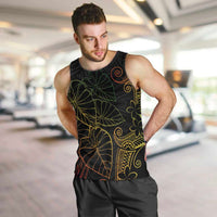 Aloha Hawaii Kalo Men Tank Top Reggae Taro Polynesian Pattern LT14 Black - Polynesian Pride