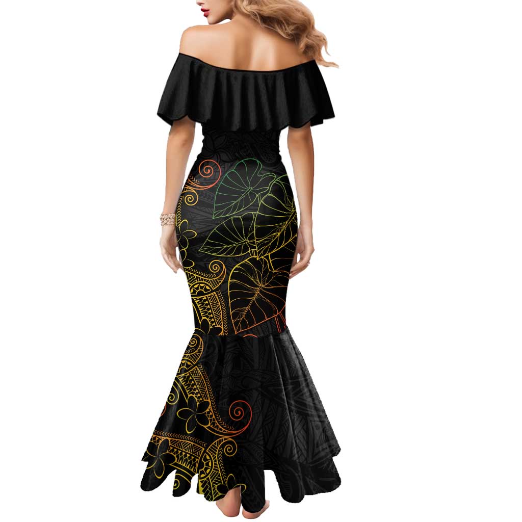 Aloha Hawaii Kalo Mermaid Dress Reggae Taro Polynesian Pattern - Polynesian Pride