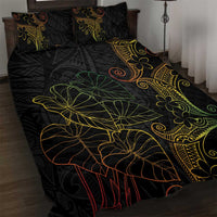Aloha Hawaii Kalo Quilt Bed Set Reggae Taro Polynesian Pattern - Polynesian Pride