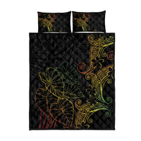 Aloha Hawaii Kalo Quilt Bed Set Reggae Taro Polynesian Pattern - Polynesian Pride