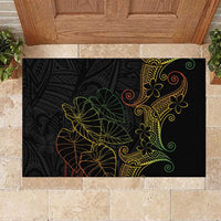 Aloha Hawaii Kalo Rubber Doormat Reggae Taro Polynesian Pattern LT14 Black - Polynesian Pride