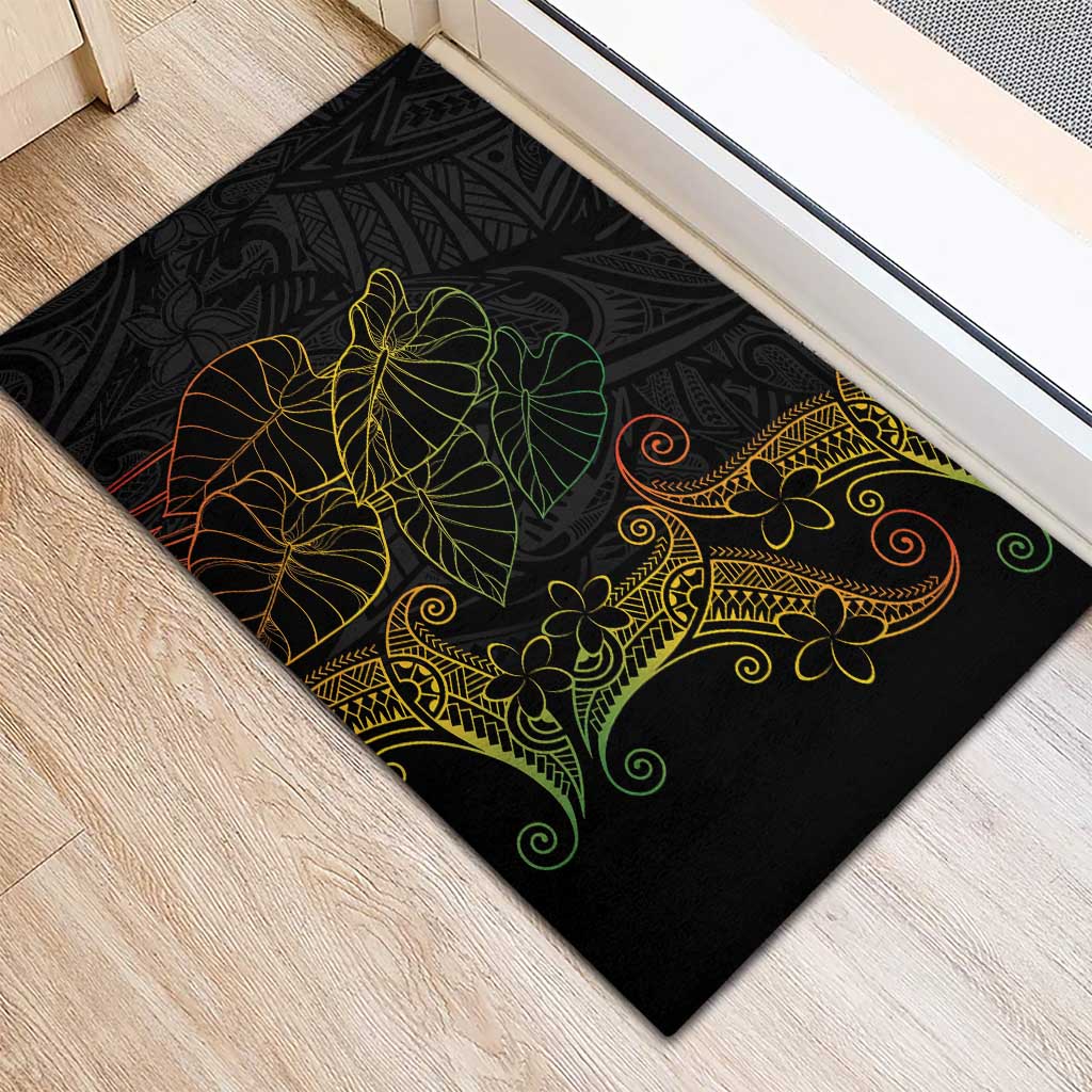 Aloha Hawaii Kalo Rubber Doormat Reggae Taro Polynesian Pattern LT14 - Polynesian Pride