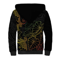 Aloha Hawaii Kalo Sherpa Hoodie Reggae Taro Polynesian Pattern - Polynesian Pride