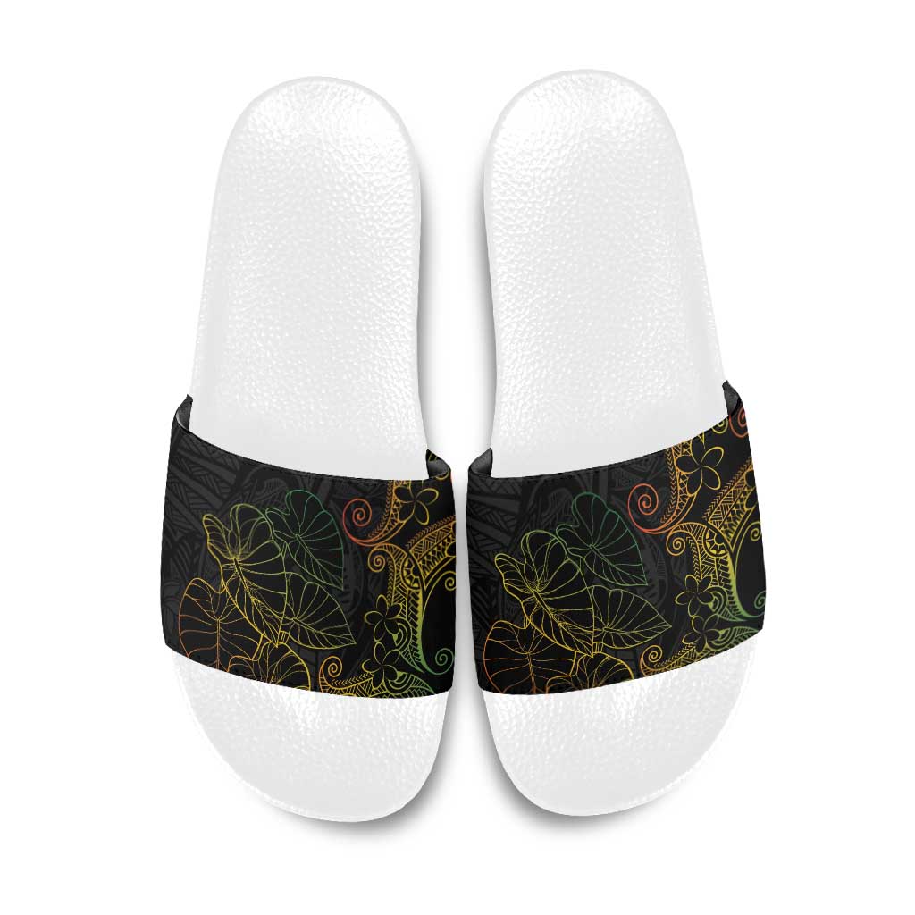 Aloha Hawaii Kalo Slide Sandals Reggae Taro Polynesian Pattern - Polynesian Pride