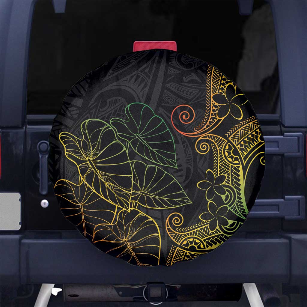 Aloha Hawaii Kalo Spare Tire Cover Reggae Taro Polynesian Pattern - Polynesian Pride