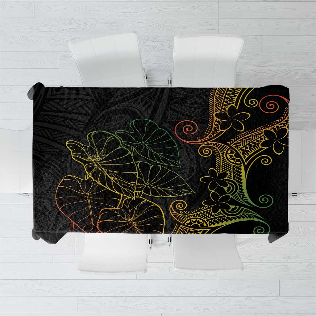 Aloha Hawaii Kalo Tablecloth Reggae Taro Polynesian Pattern LT14 Black - Polynesian Pride
