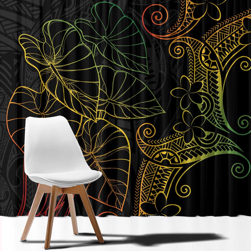Aloha Hawaii Kalo Window Curtain Reggae Taro Polynesian Pattern - Polynesian Pride