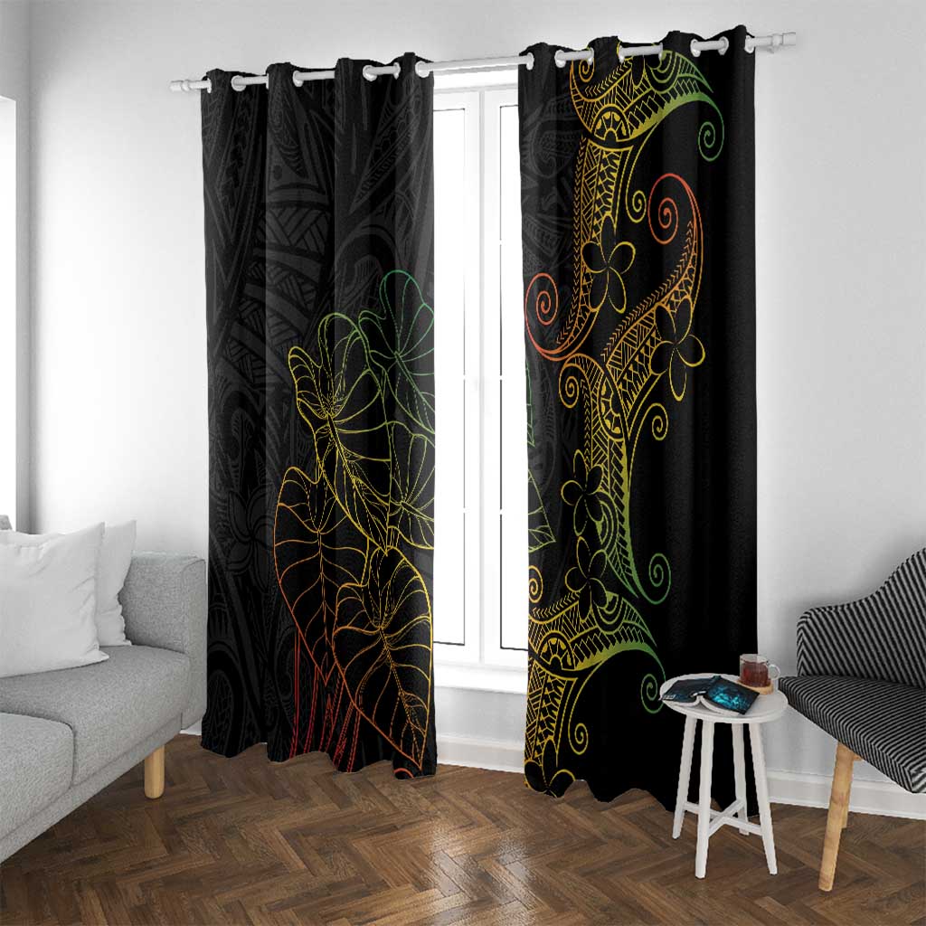 Aloha Hawaii Kalo Window Curtain Reggae Taro Polynesian Pattern - Polynesian Pride