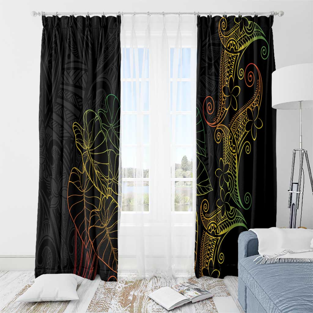 Aloha Hawaii Kalo Window Curtain Reggae Taro Polynesian Pattern - Polynesian Pride
