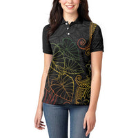 Aloha Hawaii Kalo Women Polo Shirt Reggae Taro Polynesian Pattern - Polynesian Pride
