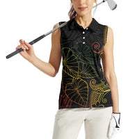 Aloha Hawaii Kalo Women Sleeveless Polo Shirt Reggae Taro Polynesian Pattern LT14 - Polynesian Pride