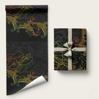 Aloha Hawaii Kalo Wrapping Paper Reggae Taro Polynesian Pattern LT14 58" × 23" Black - Polynesian Pride