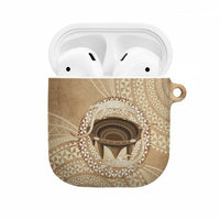 Tonga Skink Kava Bowl AirPods Case Vintage Tongan Ngatu Pattern LT14 Brown - Polynesian Pride