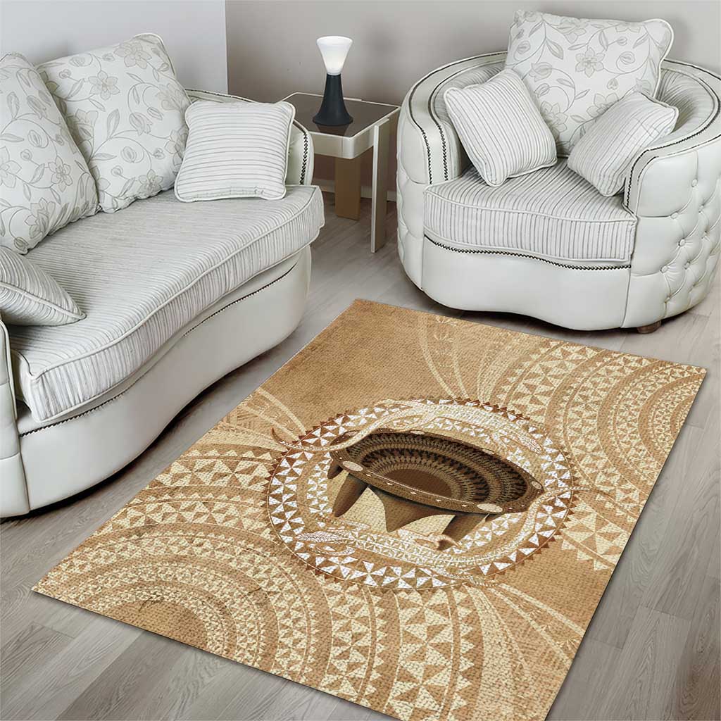 Tonga Skink Kava Bowl Area Rug Vintage Tongan Ngatu Pattern LT14 - Polynesian Pride