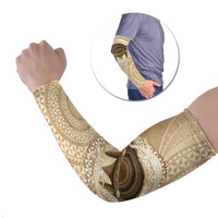 Tonga Skink Kava Bowl Arm Sleeves Vintage Tongan Ngatu Pattern LT14 Set of 2 Brown - Polynesian Pride