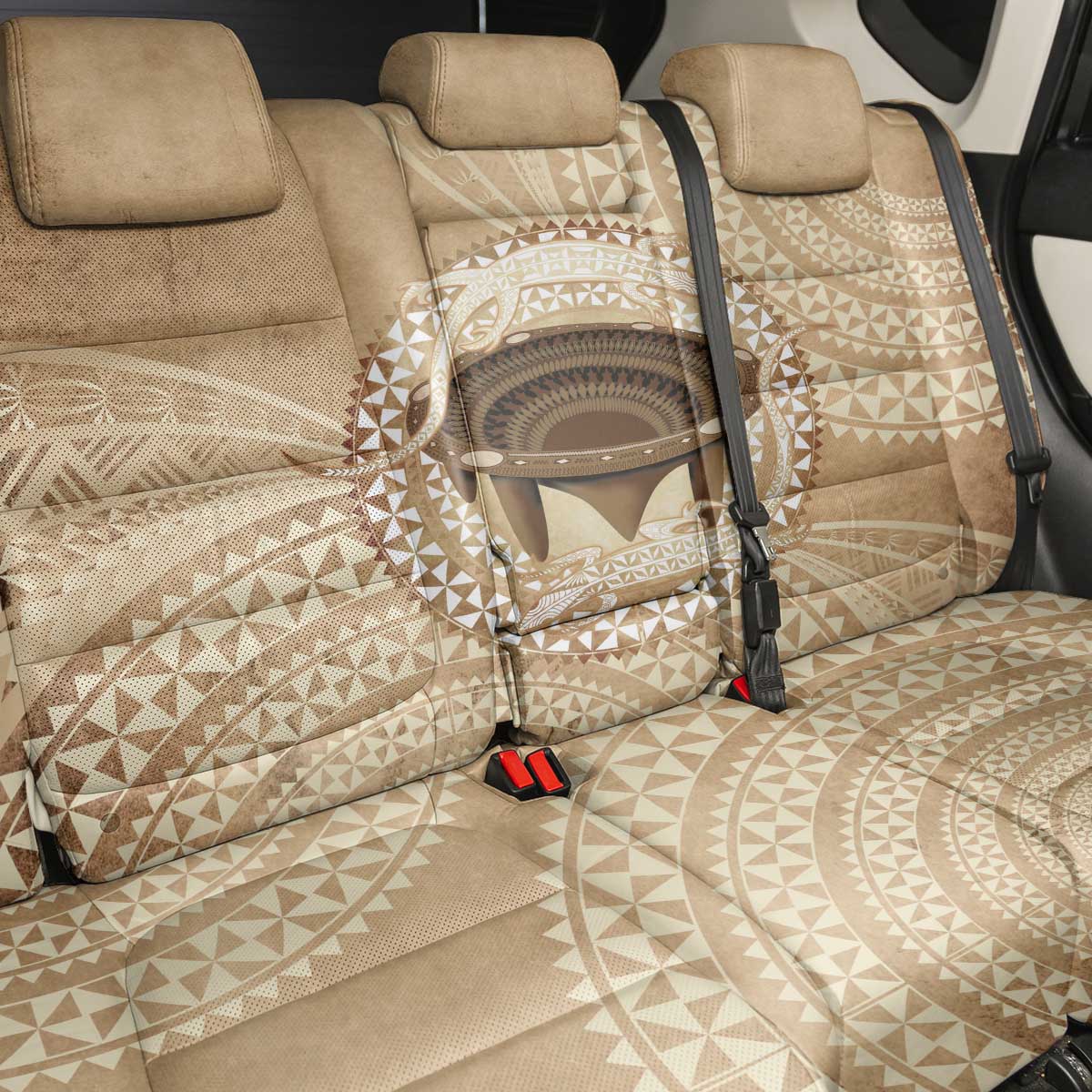 Tonga Skink Kava Bowl Back Car Seat Cover Vintage Tongan Ngatu Pattern LT14 - Polynesian Pride