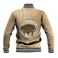 Tonga Skink Kava Bowl Baseball Jacket Vintage Tongan Ngatu Pattern LT14 - Polynesian Pride