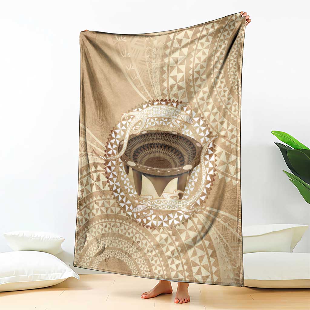 Tonga Skink Kava Bowl Blanket Vintage Tongan Ngatu Pattern LT14 - Polynesian Pride