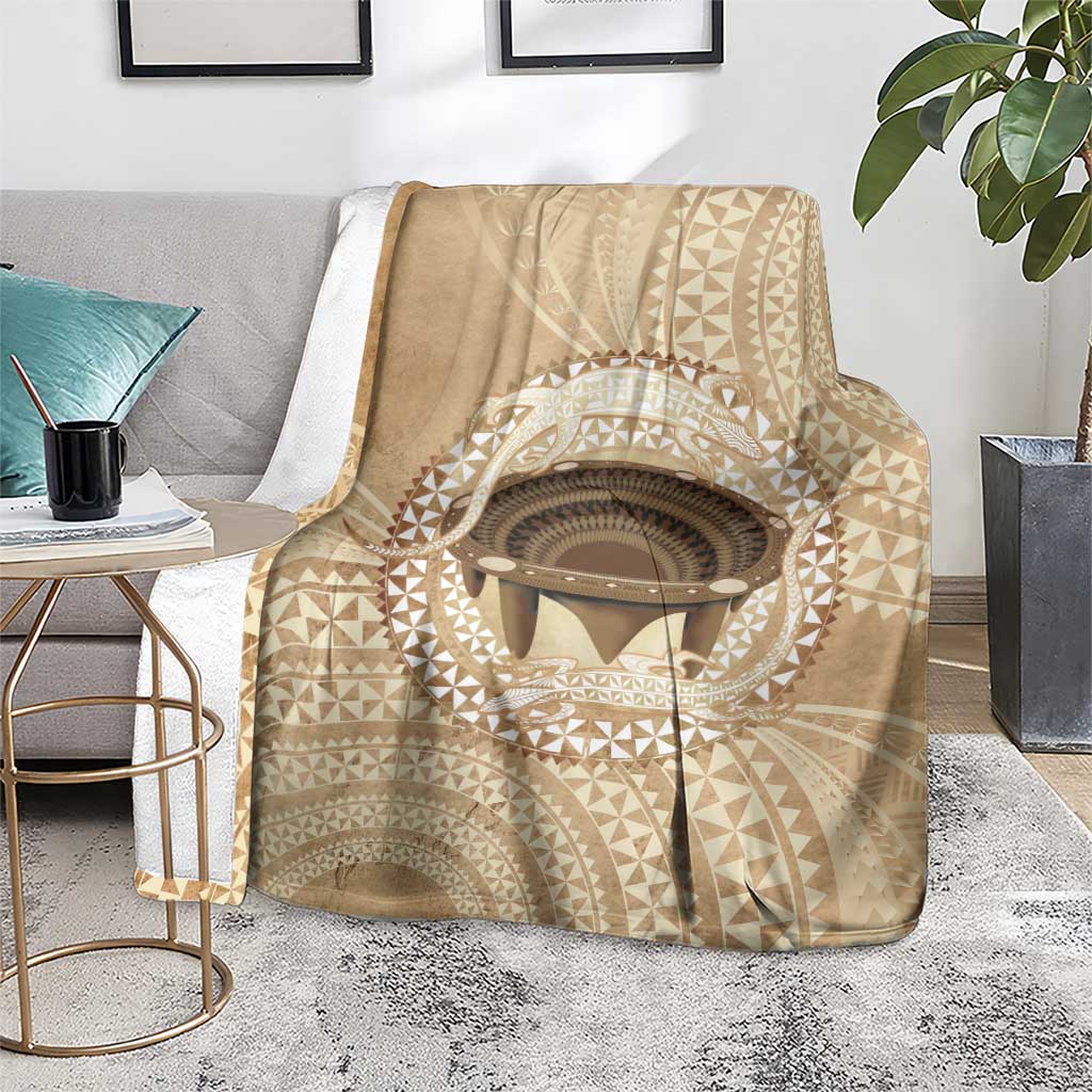 Tonga Skink Kava Bowl Blanket Vintage Tongan Ngatu Pattern LT14 - Polynesian Pride