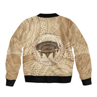 Tonga Skink Kava Bowl Bomber Jacket Vintage Tongan Ngatu Pattern LT14 - Polynesian Pride