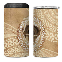Tonga Skink Kava Bowl 4 in 1 Can Cooler Tumbler Vintage Tongan Ngatu Pattern LT14 One Size: 16 oz Brown - Polynesian Pride