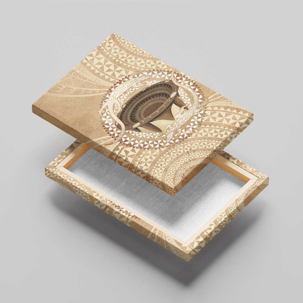 Tonga Skink Kava Bowl Canvas Wall Art Vintage Tongan Ngatu Pattern LT14 - Polynesian Pride