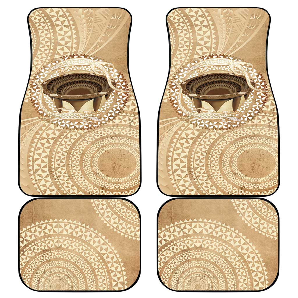 Tonga Skink Kava Bowl Car Mats Vintage Tongan Ngatu Pattern LT14 - Polynesian Pride