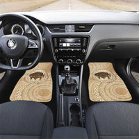 Tonga Skink Kava Bowl Car Mats Vintage Tongan Ngatu Pattern LT14 Set 2pcs - Front Brown - Polynesian Pride