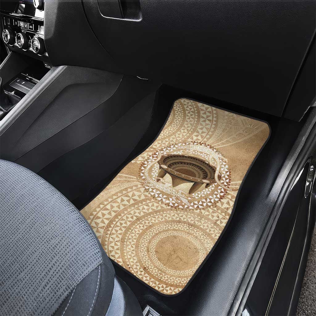 Tonga Skink Kava Bowl Car Mats Vintage Tongan Ngatu Pattern LT14 - Polynesian Pride