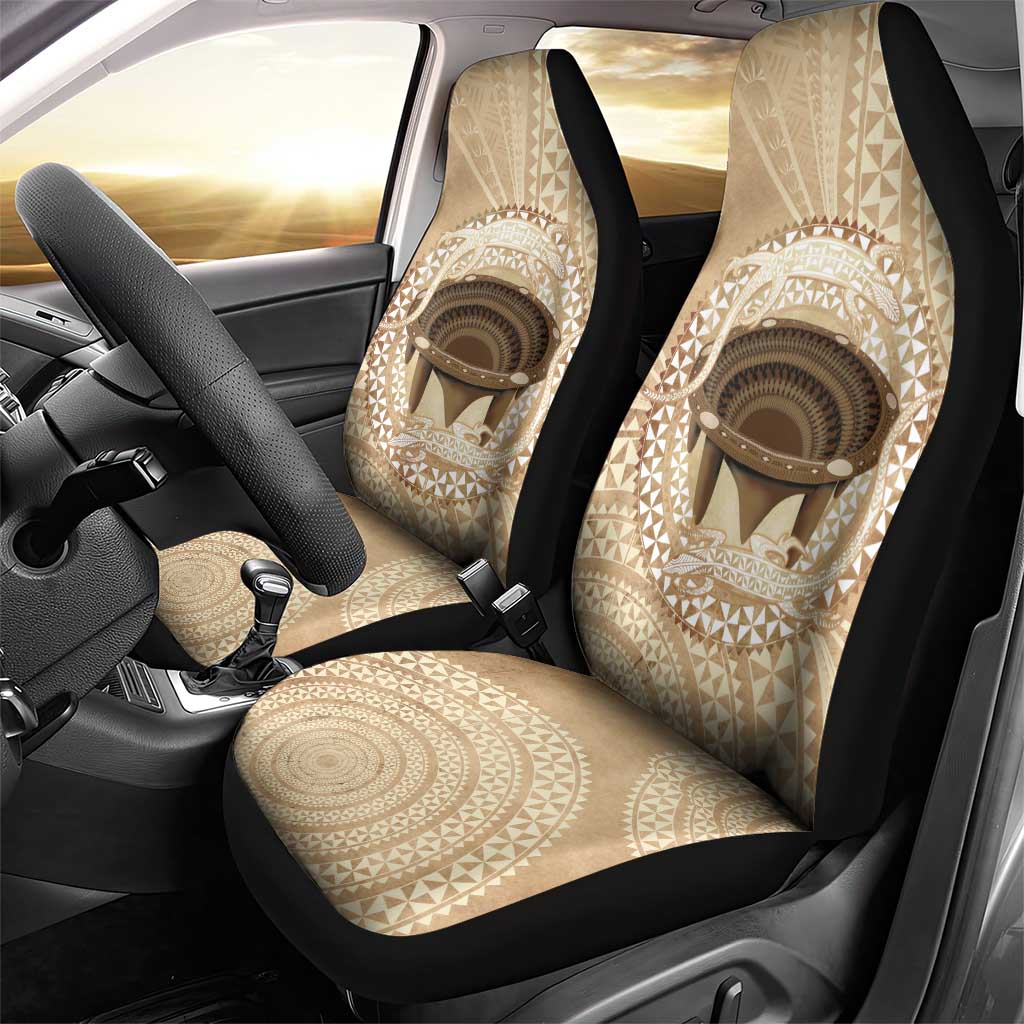 Tonga Skink Kava Bowl Car Seat Cover Vintage Tongan Ngatu Pattern LT14 - Polynesian Pride