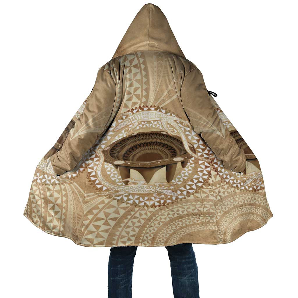 Tonga Skink Kava Bowl Cloak Vintage Tongan Ngatu Pattern LT14 Unisex Brown - Polynesian Pride