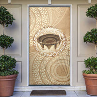 Tonga Skink Kava Bowl Door Cover Vintage Tongan Ngatu Pattern LT14 Brown - Polynesian Pride