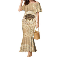 Tonga Skink Kava Bowl Family Matching Mermaid Dress and Hawaiian Shirt Vintage Tongan Ngatu Pattern