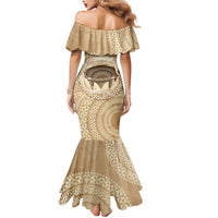 Tonga Skink Kava Bowl Family Matching Mermaid Dress and Hawaiian Shirt Vintage Tongan Ngatu Pattern