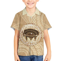 Tonga Skink Kava Bowl Family Matching Mermaid Dress and Hawaiian Shirt Vintage Tongan Ngatu Pattern